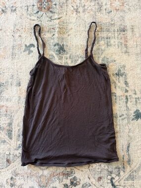 SKIMS sheer espresso Slim Spaghetti Strap Tank